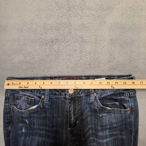 Arizona Jean Co Juniors 11 Blue Boot Cut Distressed Stretch Denim - Picture 10 of 12